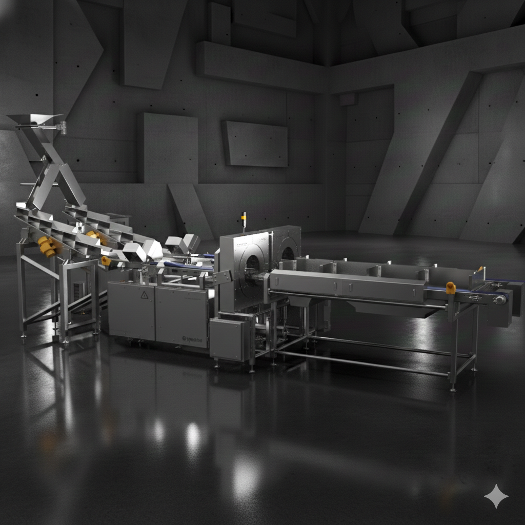 FOTON-Sort P2021 — full system view showing feed and sort conveyors